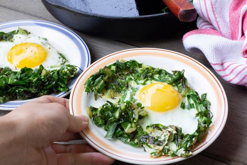 Burnt Greens with Eggs